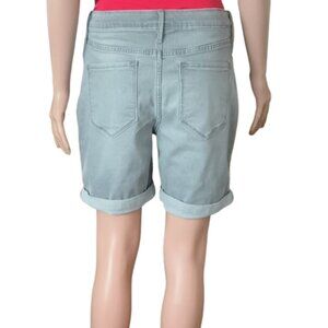 Simply Vera High Rise Shorts 4 Gray Denim Roll Cuff Bermuda Shorts Stretch